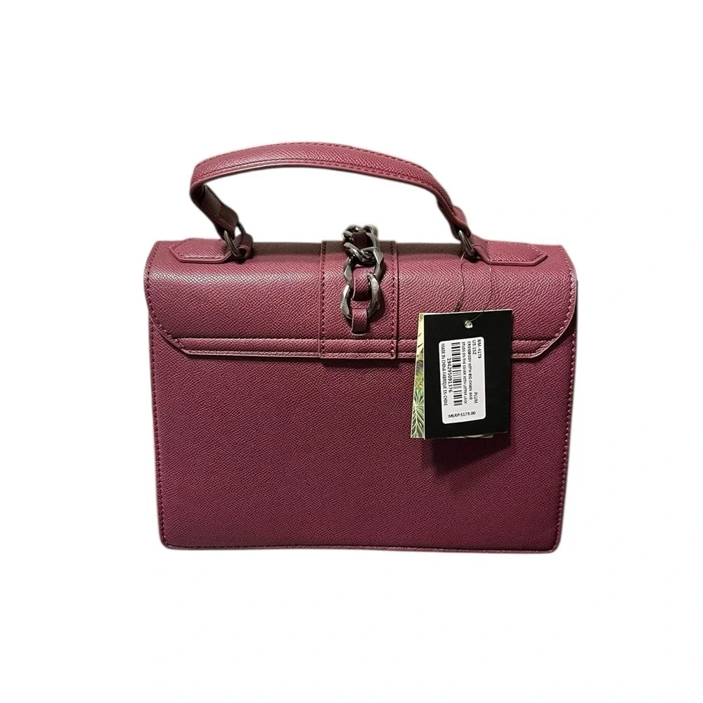 Badgley Mischka Plum Studded Tote W/Detachable Crossbody Strap NWT